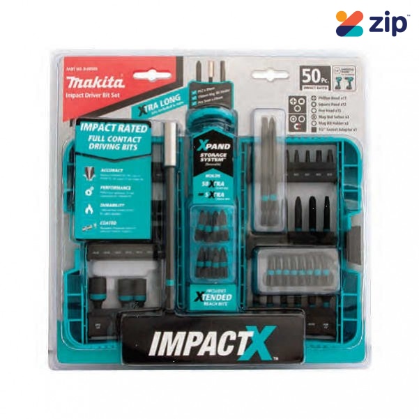 Makita B-69509 - 50 Piece Impact-X Impact Driver Bit Set